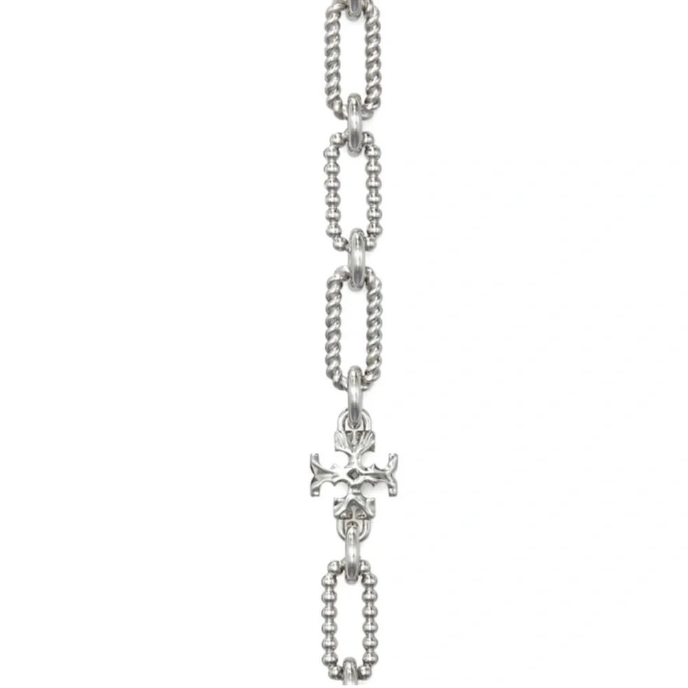 Tory Burch Roxanne Silver Logo Chain Necklace - Picture 4 of 6